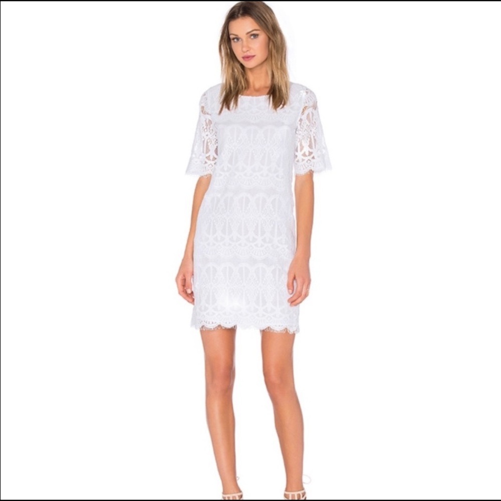 Like New! BCBGeneration White Lace Dress - Size Small